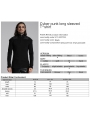 Black Gothic Cyber Punk Zipper Collar Long Sleeved T-Shirt for Men