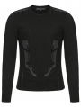 Black Gothic Personalized Cyberpunk Knitted T-Shirt for Men