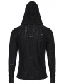 Black Gothic Dark Punk Handsome Hooded T-Shirt for Men