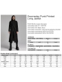 Black Gothic Doomsday Punk Studded Printed Long Coat for Men