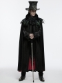 Black and Red Gothic Bat Collar Dark Night Count's Long Cloak