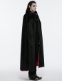 Black and Red Gothic Bat Collar Dark Night Count's Long Cloak