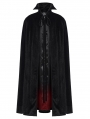 Black and Red Gothic Bat Collar Dark Night Count's Long Cloak