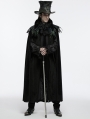 Black Gothic Bat Collar Dark Night Count's Long Cloak