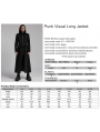 Black Gothic Punk Visual Metal Eyelet Long Jacket for Men