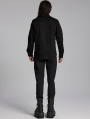 Black Gothic Cyberpunk Functional Long Sleeve Shirt for Men