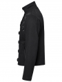 Black Gothic Cyberpunk Deconstruction Stand Collar Jacket for Men