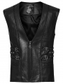 Black Medieval Gothic Punk Faux Leather Vest for Men