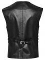 Black Medieval Gothic Punk Faux Leather Vest for Men