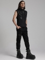 Black Gothic Cyberpunk Personalized Sweater Vest for Men