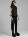 Black Gothic Cyberpunk Personalized Sweater Vest for Men