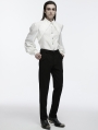 White Gothic Layered Lace Gorgeous Puff Sleeve Shirt for Men