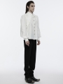 White Gothic Layered Lace Gorgeous Puff Sleeve Shirt for Men