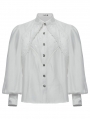 White Gothic Layered Lace Gorgeous Puff Sleeve Shirt for Men