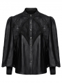 Black Gothic Layered Lace Gorgeous Puff Sleeve Shirt for Men