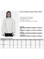 White Gothic Palace Style Retro Ruffle Pleated Shirt for Men