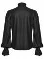 Black Gothic Palace Style Retro Ruffle Pleated Shirt for Men