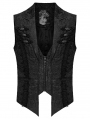 Black Gothic Rose Patterned Gorgeous Vest for Men