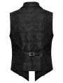 Black Gothic Rose Patterned Gorgeous Vest for Men