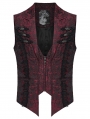 Red Gothic Rose Patterned Gorgeous Vest for Men