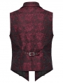 Red Gothic Rose Patterned Gorgeous Vest for Men