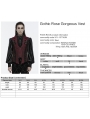 Red Gothic Rose Patterned Gorgeous Vest for Men