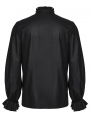 Black Gothic Retro 3D Pleated Lantern Sleeve Shirt for Men