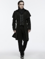 Black Gothic Retro Zip Front Cloak Style Jacket for Men