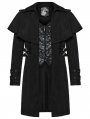 Black Gothic Retro Zip Front Cloak Style Jacket for Men