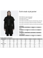 Black Gothic Retro Zip Front Cloak Style Jacket for Men