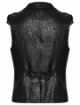 Black Gothic Gorgeous Ruffle Trim Jacquard Vest for Men