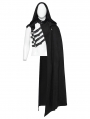 Black Gothic Punk Asymmetric Detachable Half Cloak for Men