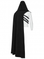 Black Gothic Punk Asymmetric Detachable Half Cloak for Men