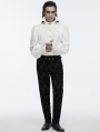 White Gothic Stand Collar Palace Gorgeous Shirt for Men