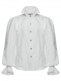 White Gothic Stand Collar Palace Gorgeous Shirt for Men