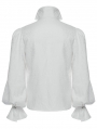 White Gothic Stand Collar Palace Gorgeous Shirt for Men