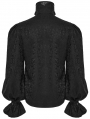 Black Gothic Stand Collar Palace Gorgeous Shirt for Men