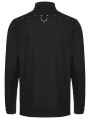 Black Gothic Punk Studded Handsome Fitted Shirt for Men