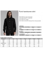 Black Gothic Punk Studded Handsome Fitted Shirt for Men