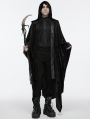 Black Gothic Dark Mage Hooded Robe Coat for Men