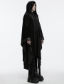 Black Gothic Dark Mage Hooded Robe Coat for Men