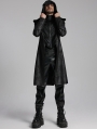 Black Gothic Wizard Men's Hooded Zipper Front Jacket