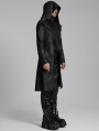 Black Gothic Wizard Men's Hooded Zipper Front Jacket