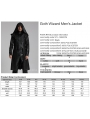 Black Gothic Wizard Men's Hooded Zipper Front Jacket