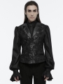 Black Gothic Exquisite Jacquard Flip Collar Vest for Men