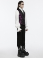 Violet Gothic Exquisite Jacquard Flip Collar Vest for Men