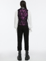 Violet Gothic Exquisite Jacquard Flip Collar Vest for Men