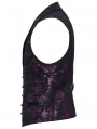 Violet Gothic Exquisite Jacquard Flip Collar Vest for Men