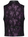 Violet Gothic Exquisite Jacquard Flip Collar Vest for Men