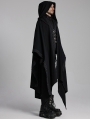 Black Gothic Decadent Dark Mage Hooded Robe Coat for Men